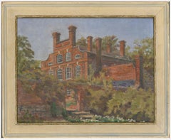 D. L. Chalk – gerahmtes Ölgemälde, West Hanney House, Mitte des 20. Jahrhunderts