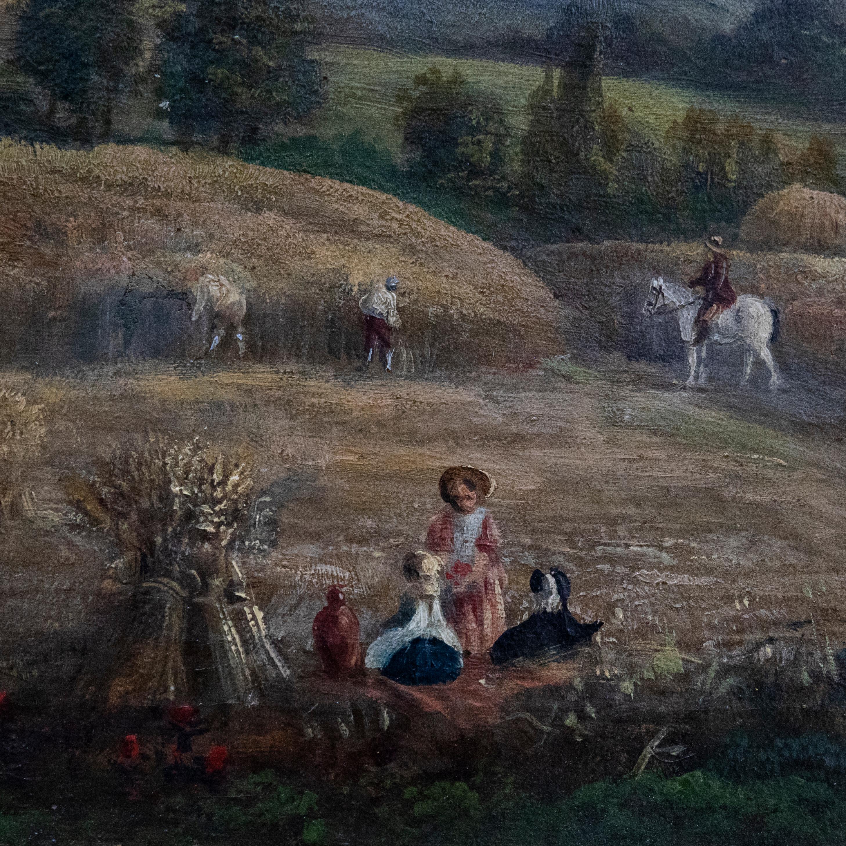 D. Morris - English School 19th Century Oil, Watching the Harvest 1