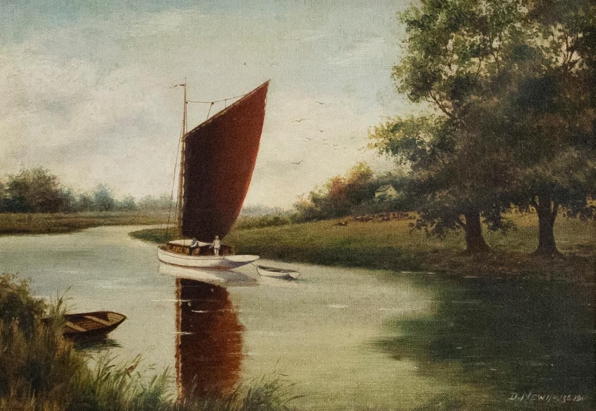 D. Newhouse - 1910 Oil, On The Bure - Painting by Unknown
