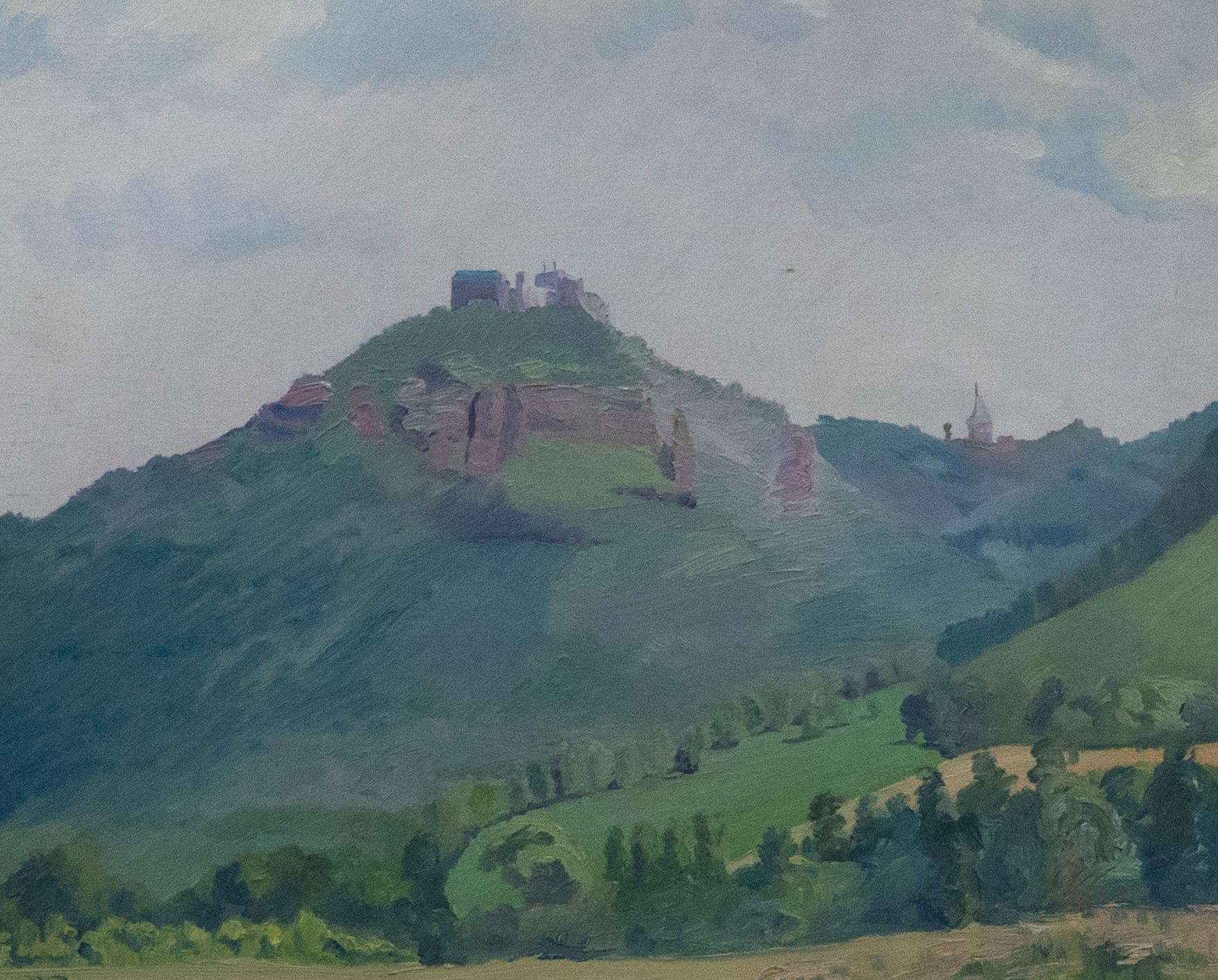 D. Pillar - 1965 Oil, Nideggen Castle - Painting by Unknown