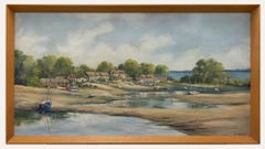 D. Poynton - Gerahmtes Öl aus dem 20. Jahrhundert, Hafenstrand bei Ebbe