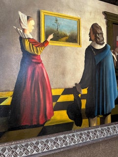 Daily Life-Szene im Vermeer-Stil des 17. Jahrhunderts – niederländisches Ölgemälde auf Leinwand