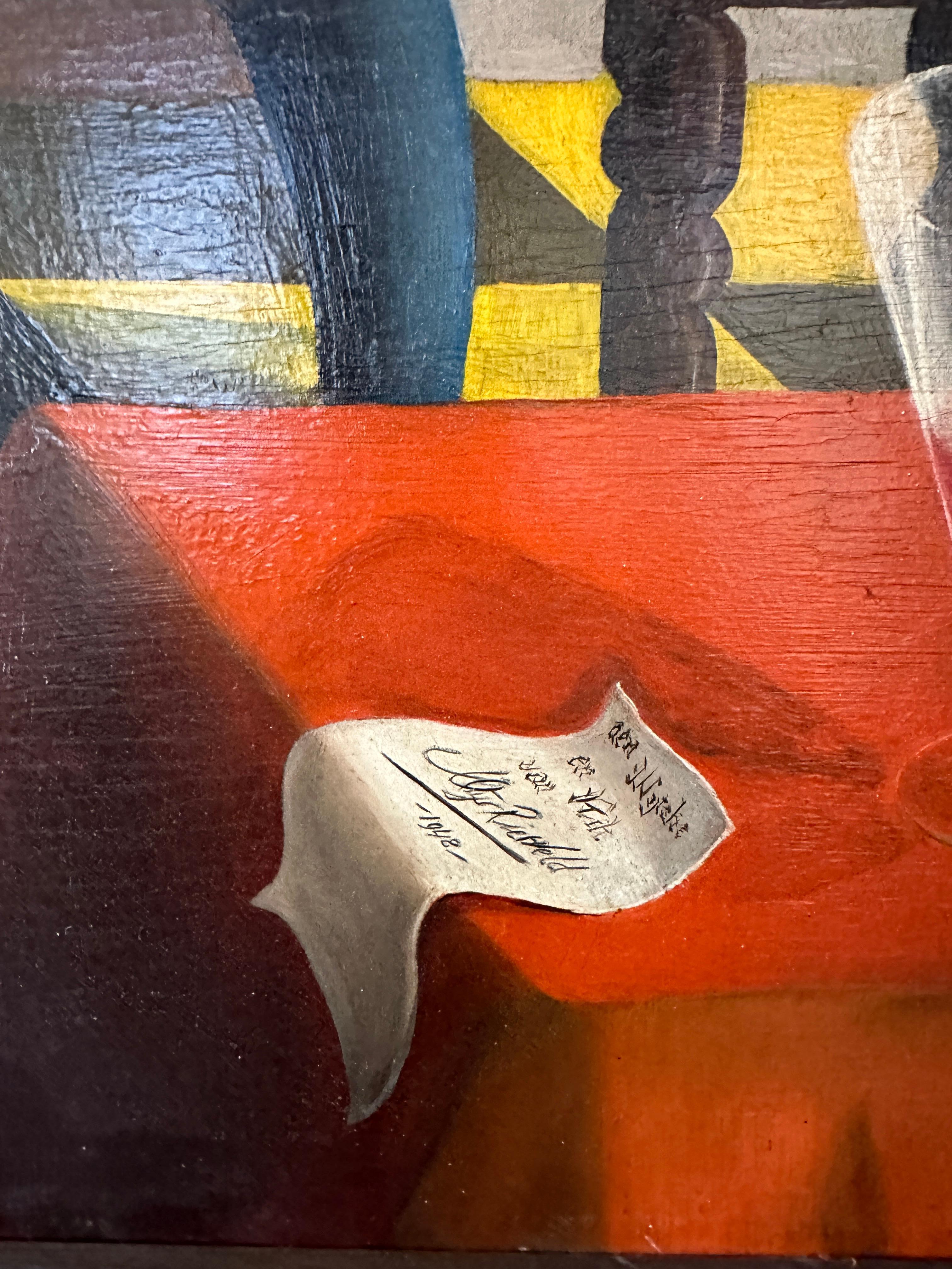 Escena de la vida cotidiana al estilo Vermeer del siglo XVII - Pintura al óleo holandesa sobre lienzo 1