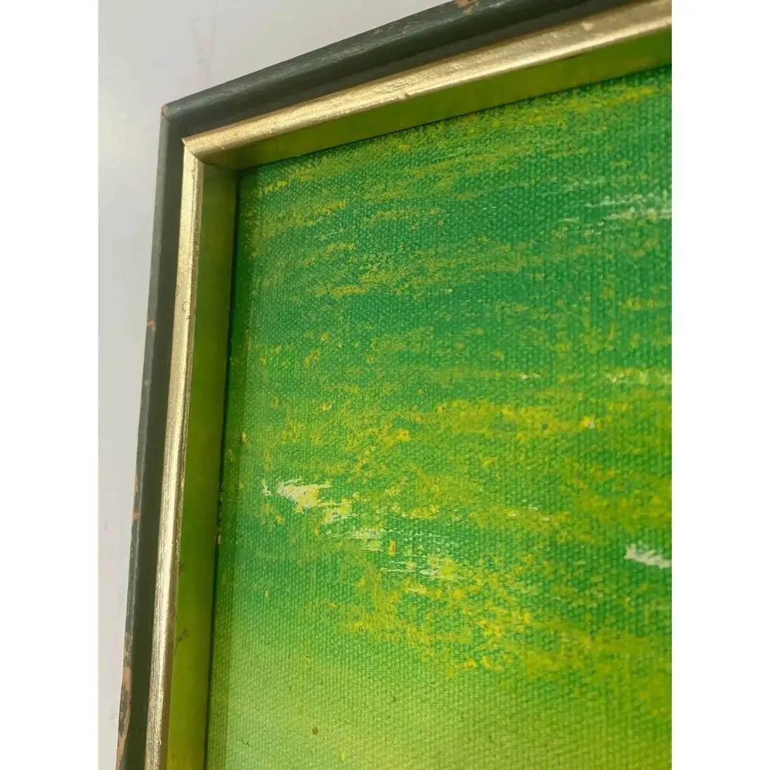 Daisies Grüne Feldlandschaft Öl auf Tafel Gemälde , signiert im Angebot 2