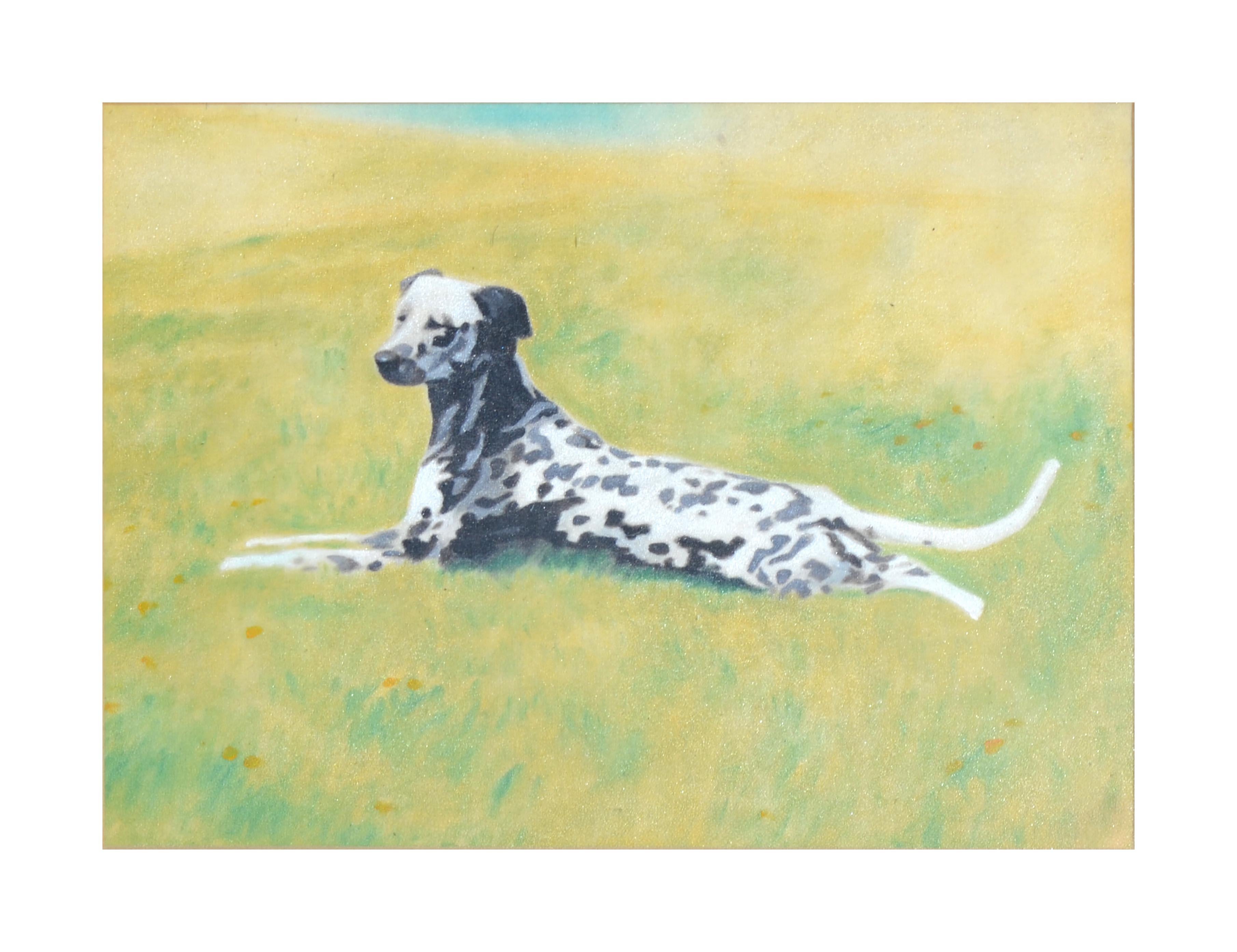Dalmatian Dog In The Grass - Painting by Unknown