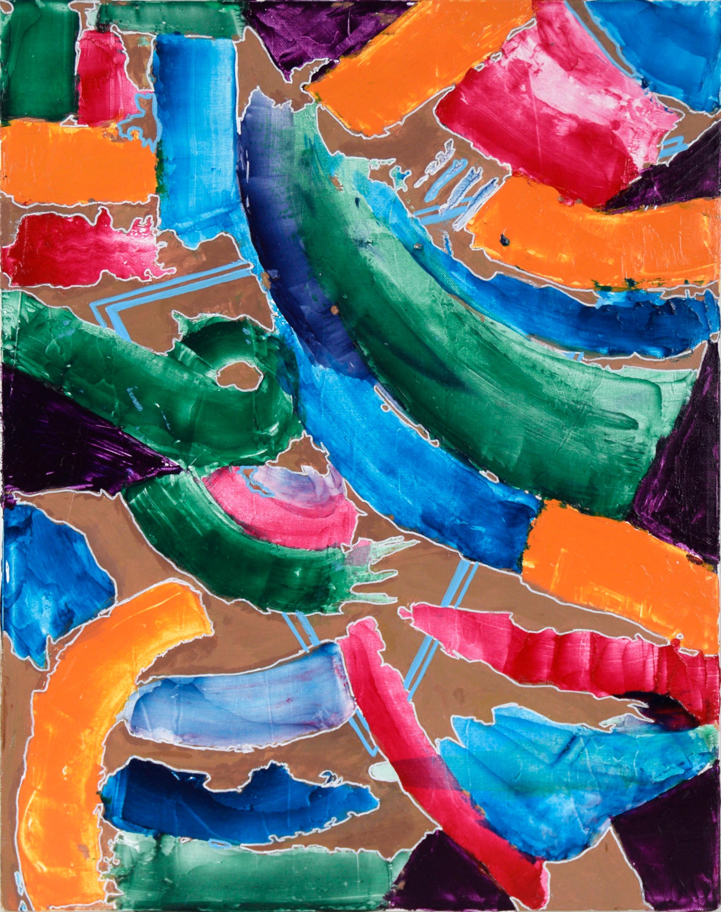 Abstract Painting di Unknown - Danza del colore - Composizione astratta in acrilico su tela