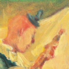 'Dancing Dogs', Impressionist Mid-century Circus Scene, Banjo Man, Acrobat