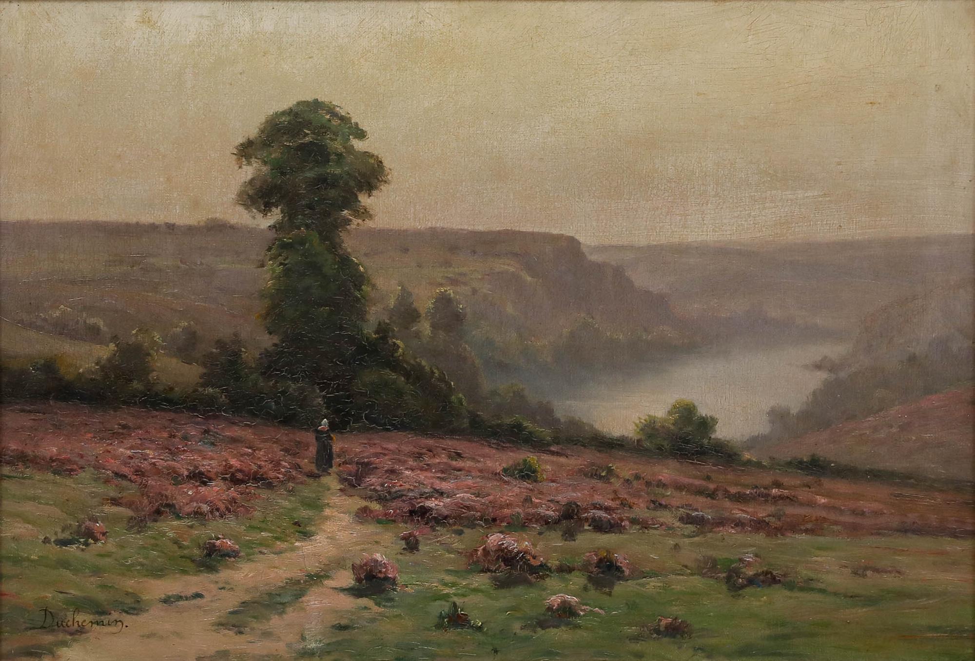 Daniel Duchemin (1866-1930)  - Frühes 20. Jahrhundert Öl, Blick auf das Tal – Painting von Unknown