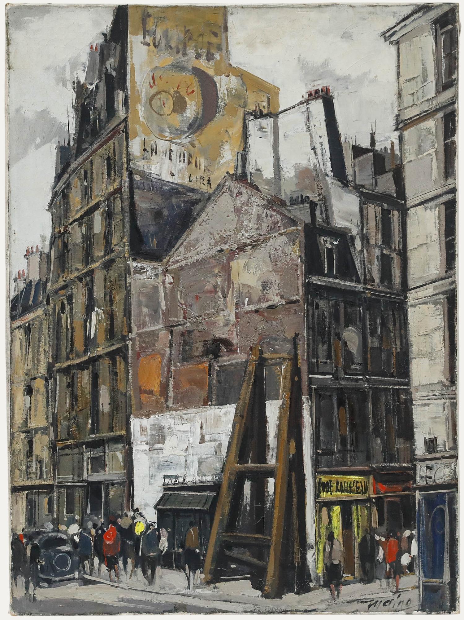 Unknown Landscape Painting - Daniel Merino (1941-2011) - Mid 20th Century Oil, Parisian Boulevard