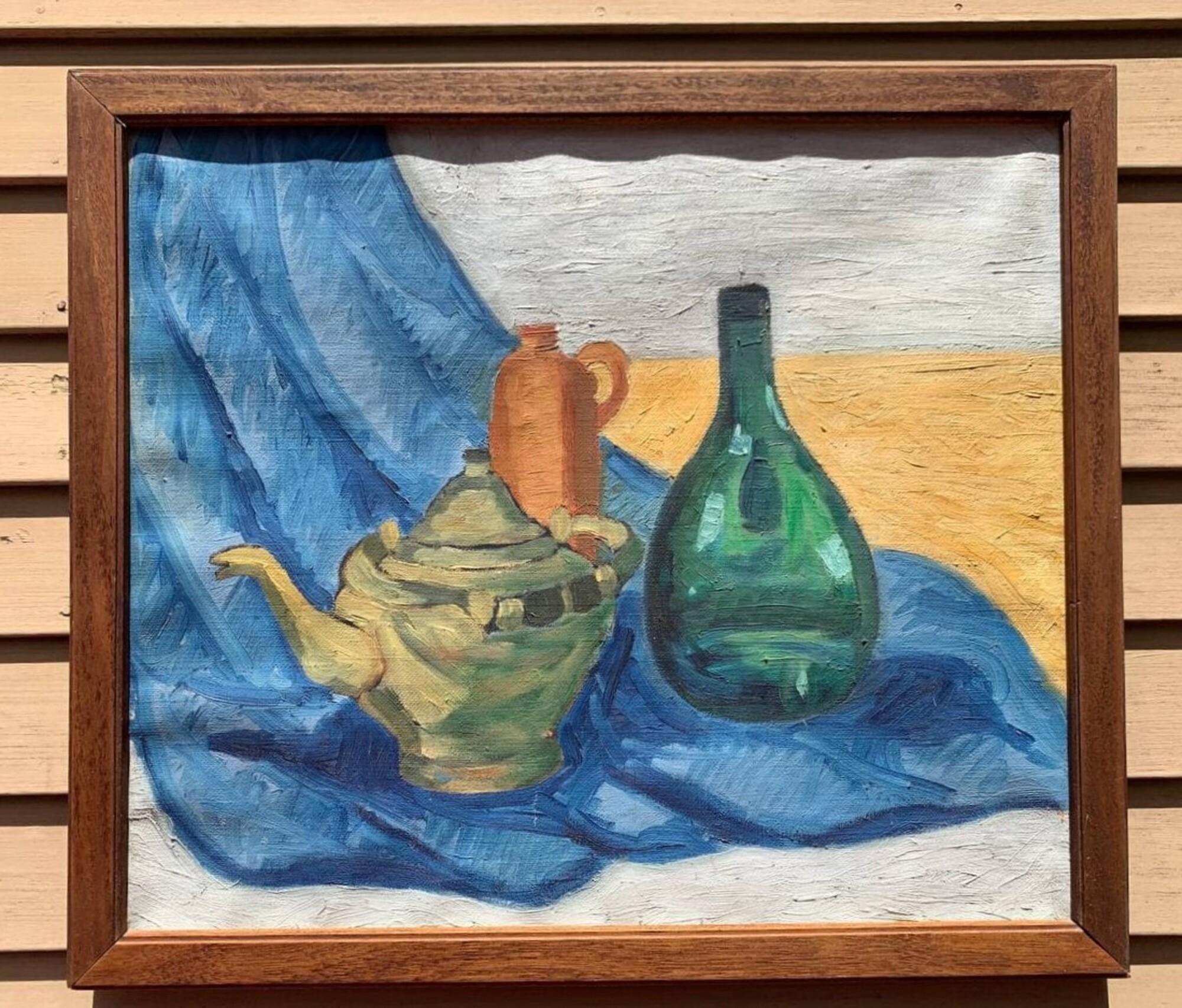 Dänisches Vintage-Stillleben, Ölgemälde auf Leinwand, unsigniert, gerahmt – Painting von Unknown