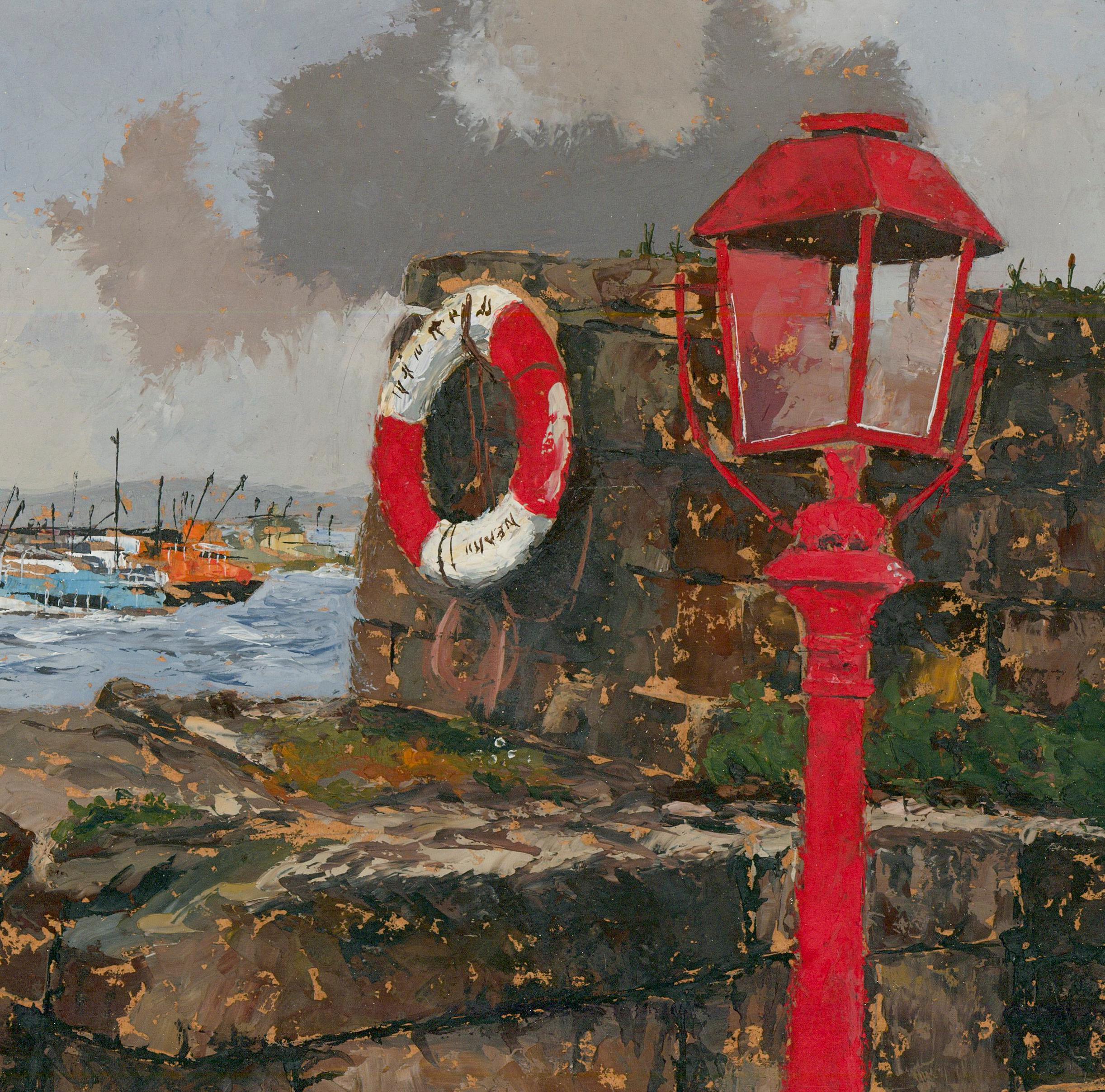 David Beer (b.1943)  - St. Ives School Contemporary Oil, The Old Lamppost - Painting by Unknown