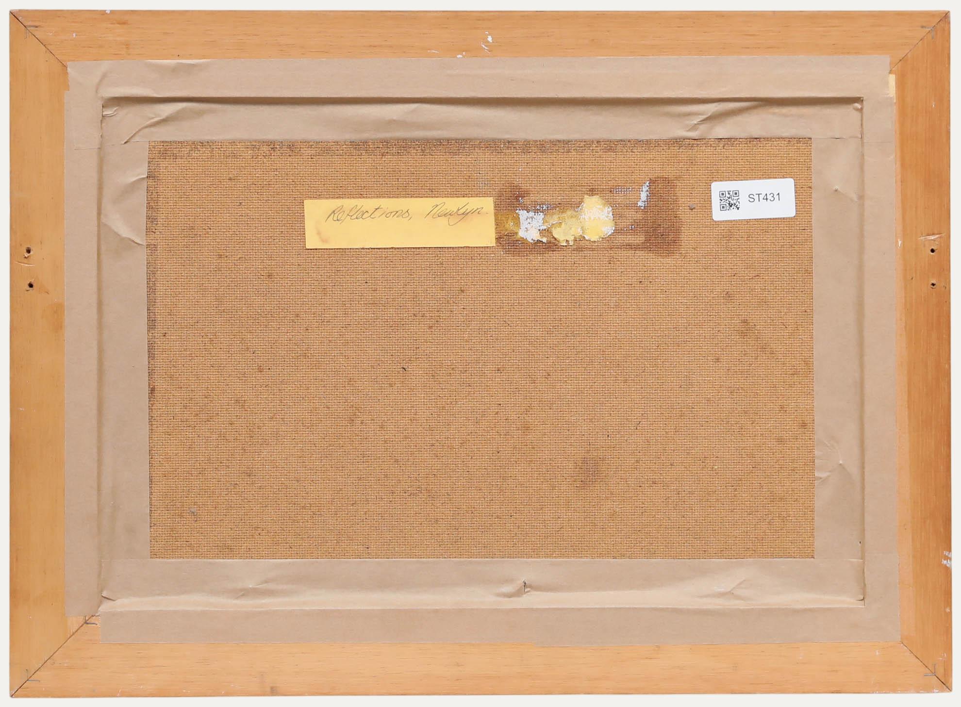 David Collings (geb. 1949) - Gerahmtes zeitgenössisches Öl, Reflections, Newlyn (Grau), Landscape Painting, von Unknown