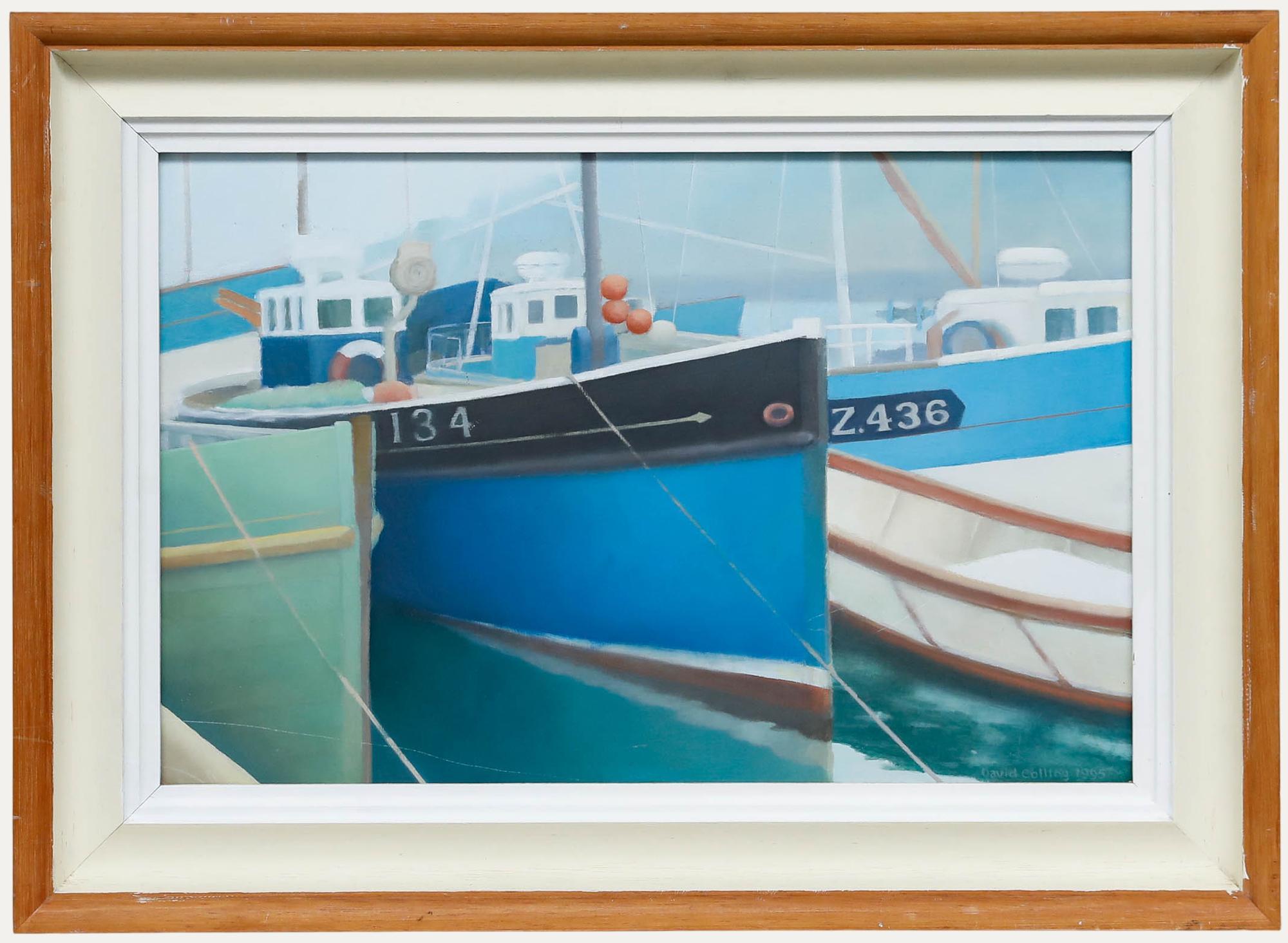 David Collings (geb. 1949) - Gerahmtes zeitgenössisches Öl, Reflections, Newlyn