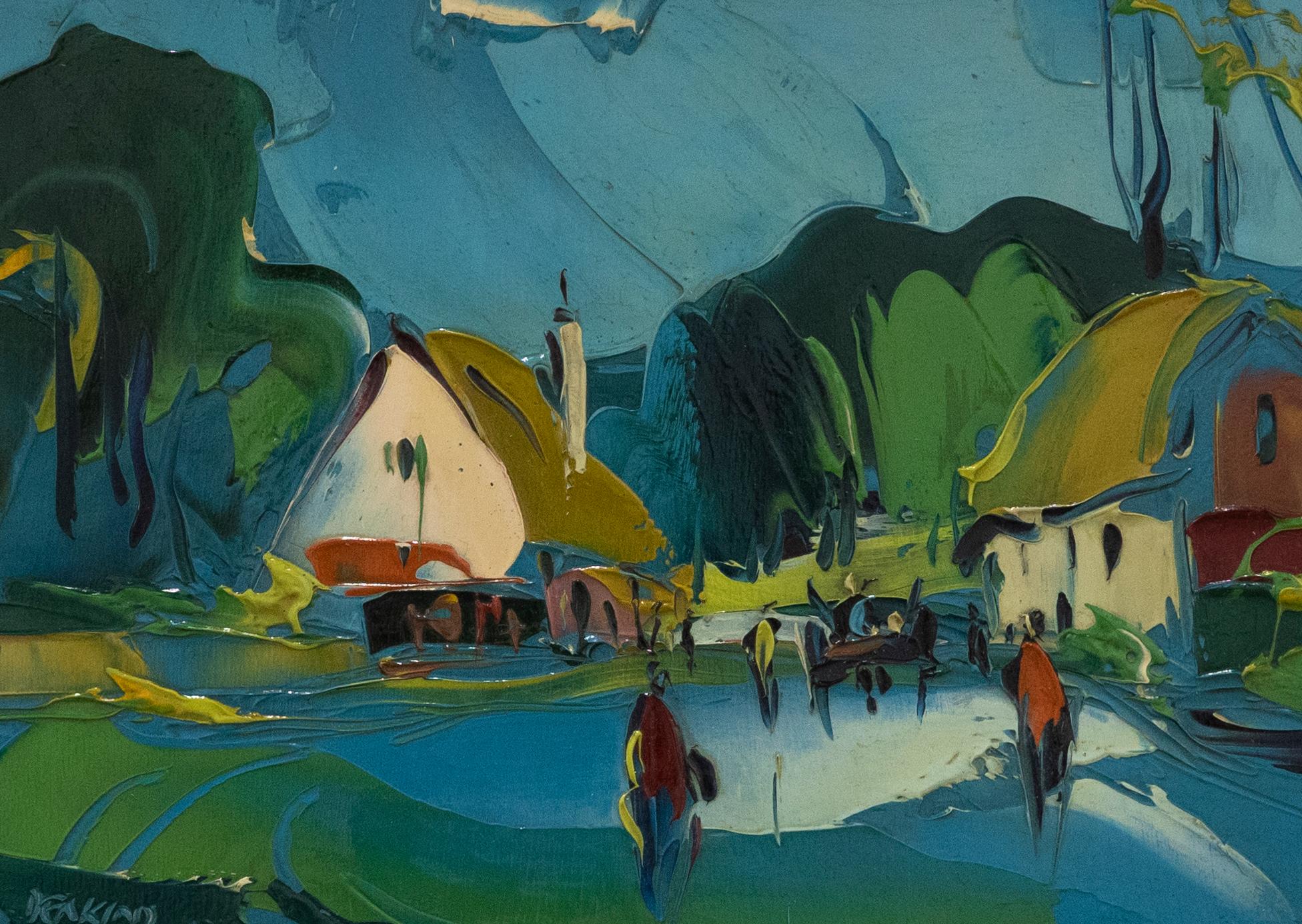 David Deakin (b.1944) - 20th Century Oil, Street in Technicolour 1