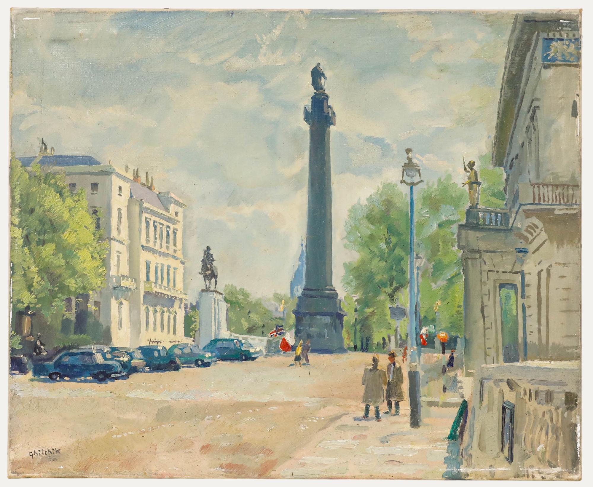 David Ghilchik (1892-1974) - Mid 20th Century Oil, Duke of York Monument