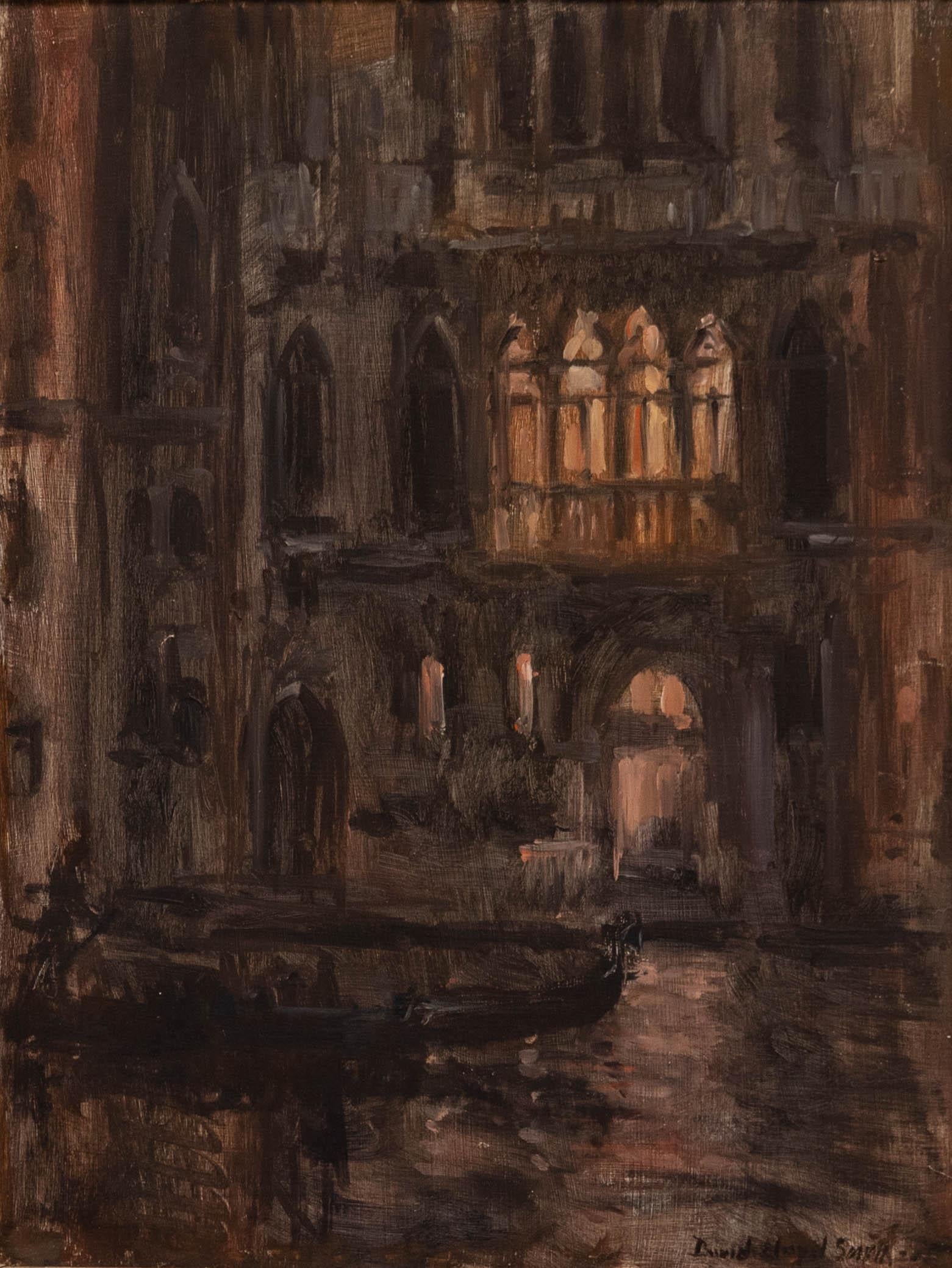 David Lloyd Smith (b.1944) - 2000 Oil, Venice at Night 1