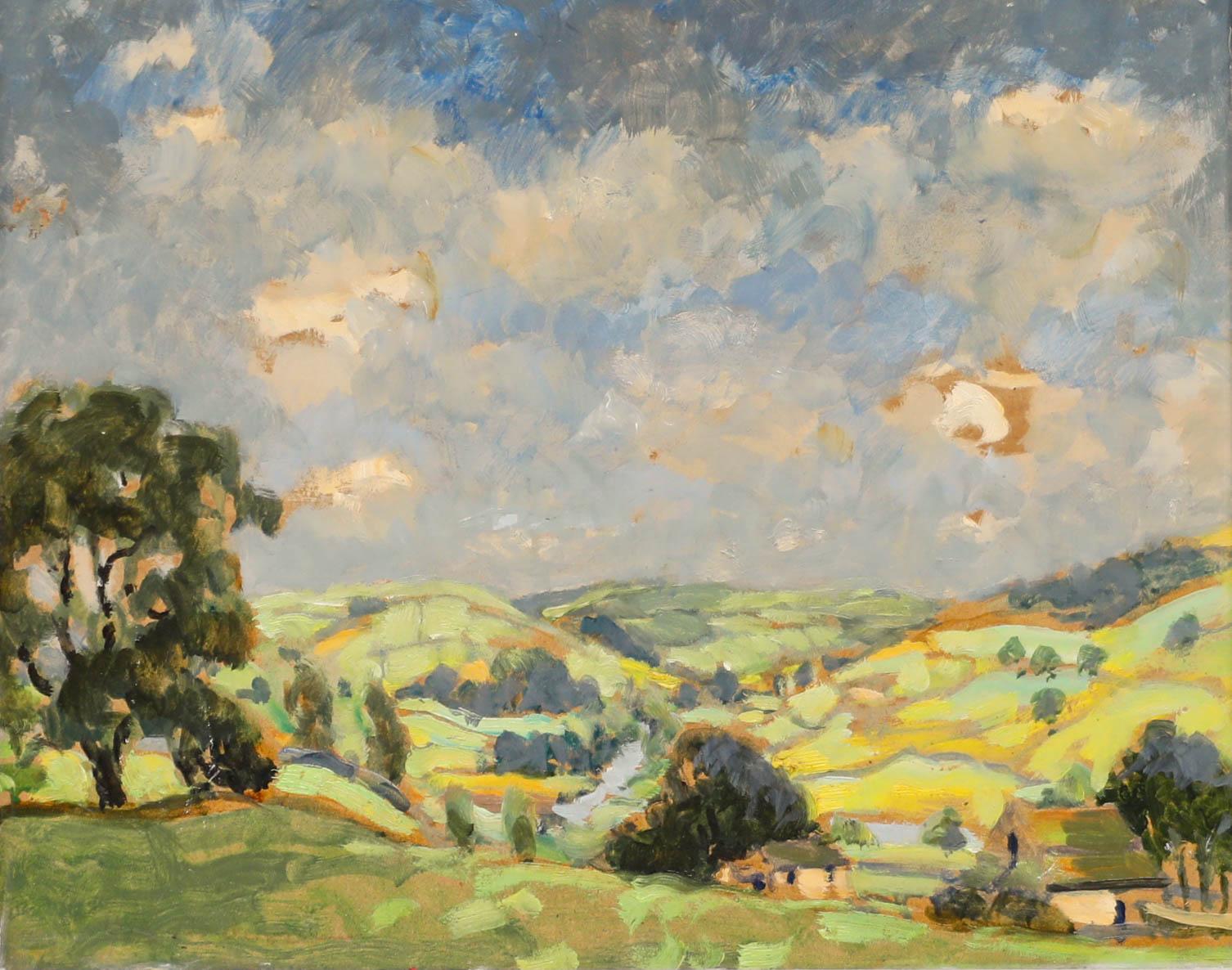 David R. Anderson (1884-1973) - Ölgemälde, Apfelbaum Korbweide, Mitte des 20. Jahrhunderts – Painting von Unknown