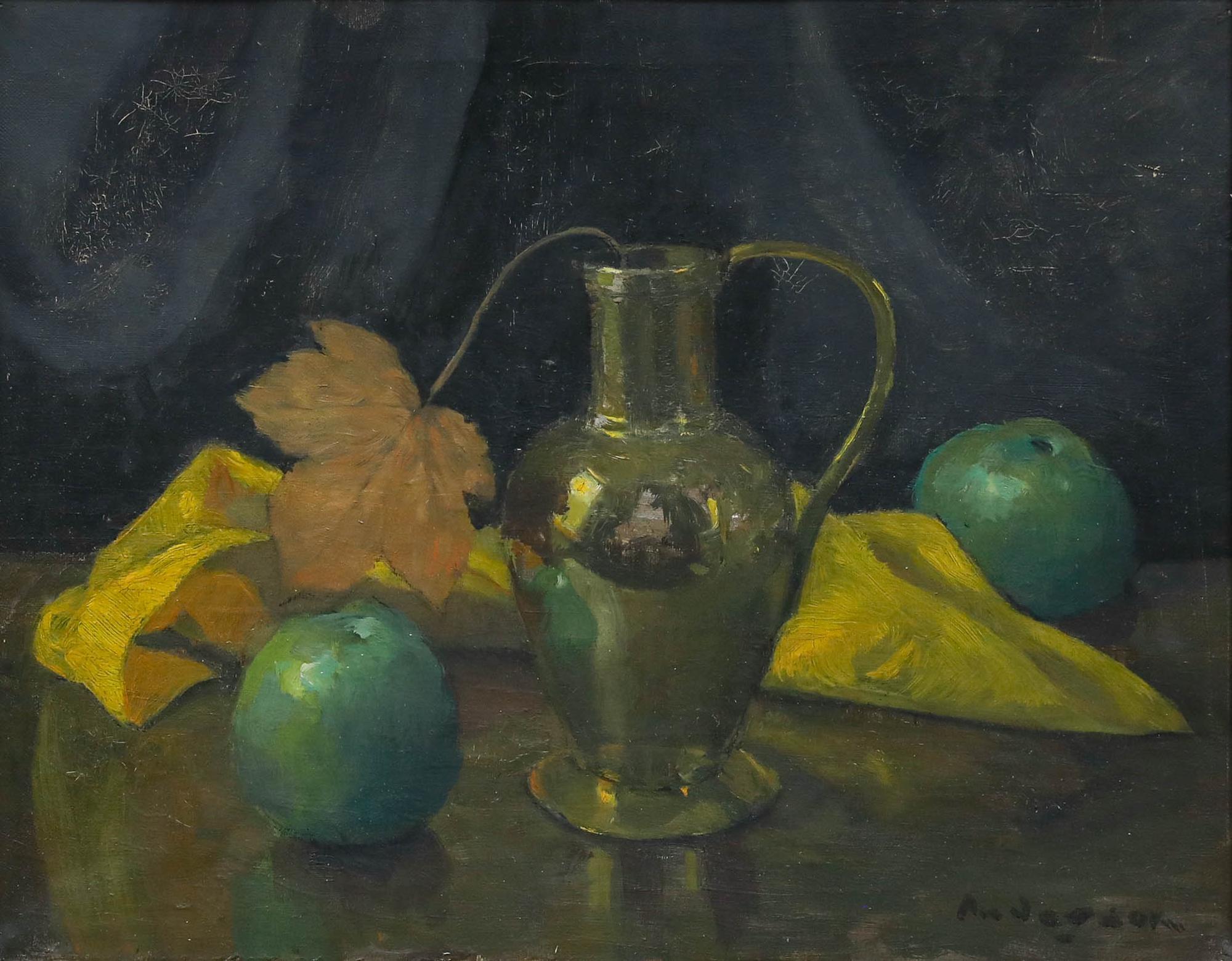 David Russell Anderson RSW (1884-1976) - c.1920 Oil, Still Life of Apples - Painting by Unknown
