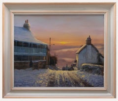 David Rylance (b.1941) - 20th Century Oil, Winter Sunset, Tregony