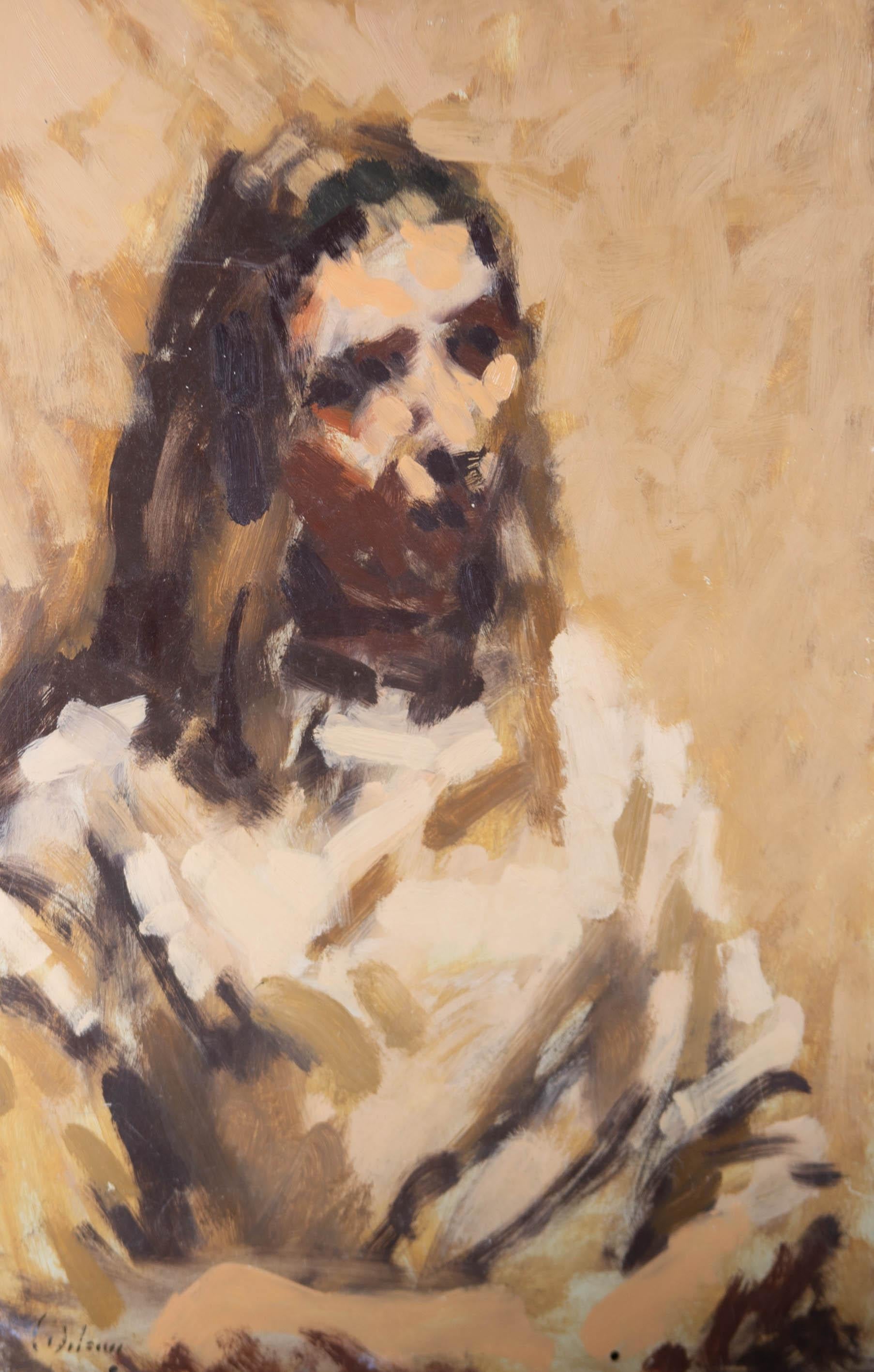 Unknown Portrait Painting - David Wilson (1919-2013) - C.1966 Oil, Study Of Mary Cheal