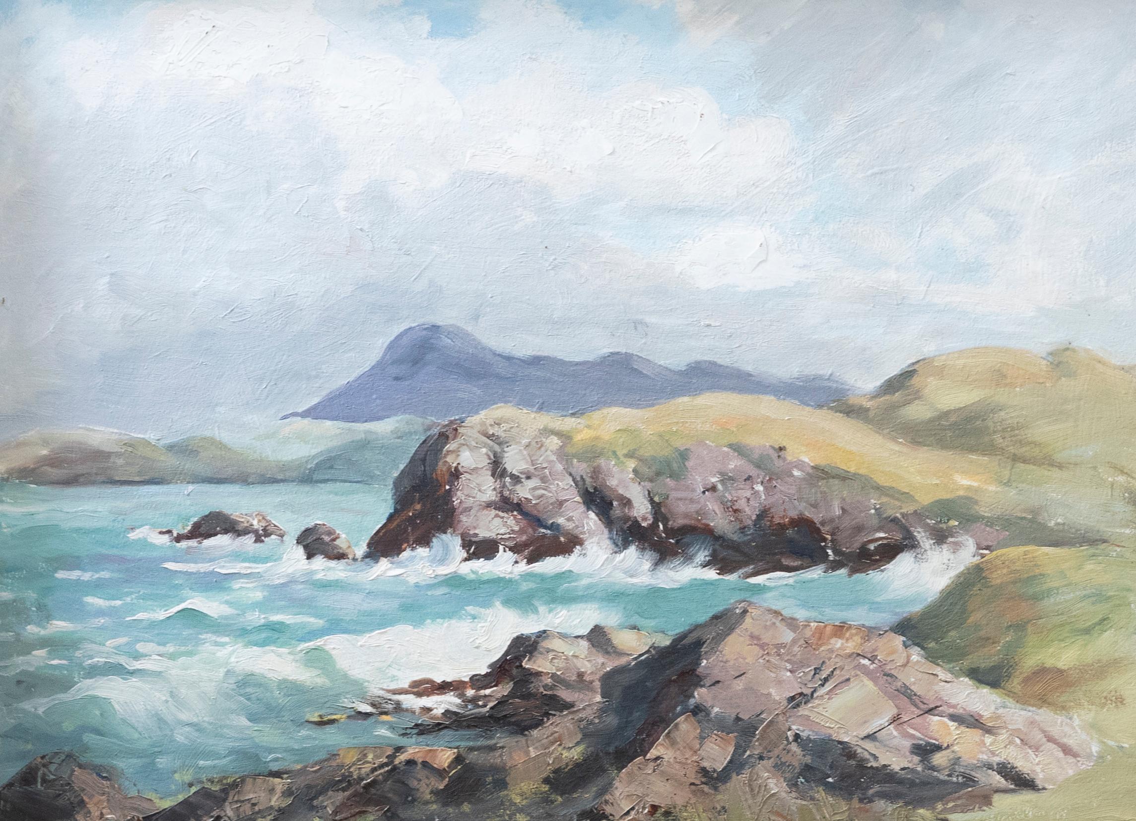 De Brett  - 20th Century Oil, Rough Seas - Painting by Unknown