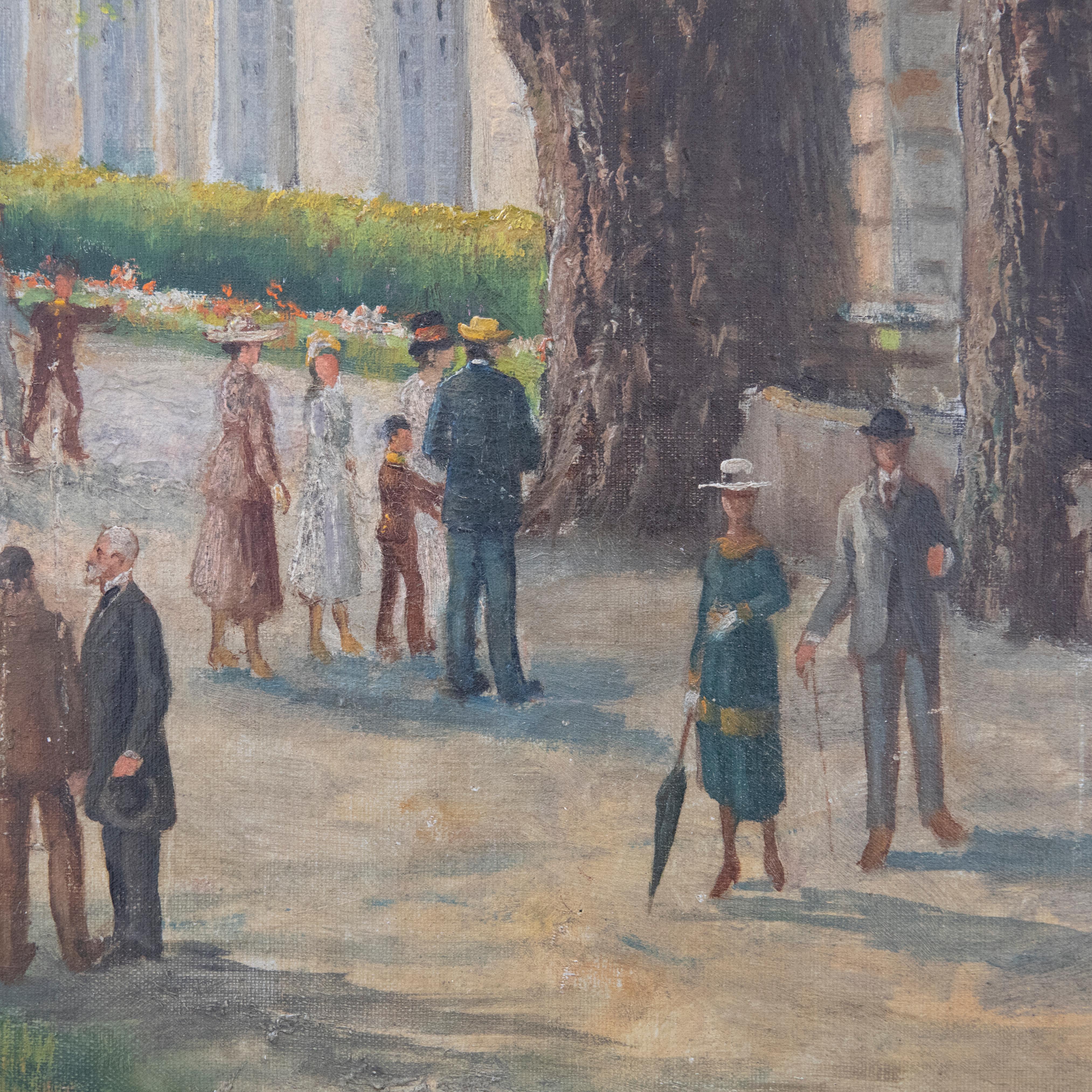De Pedrals - Large Framed 1918 Oil, Soreze For Sale 1