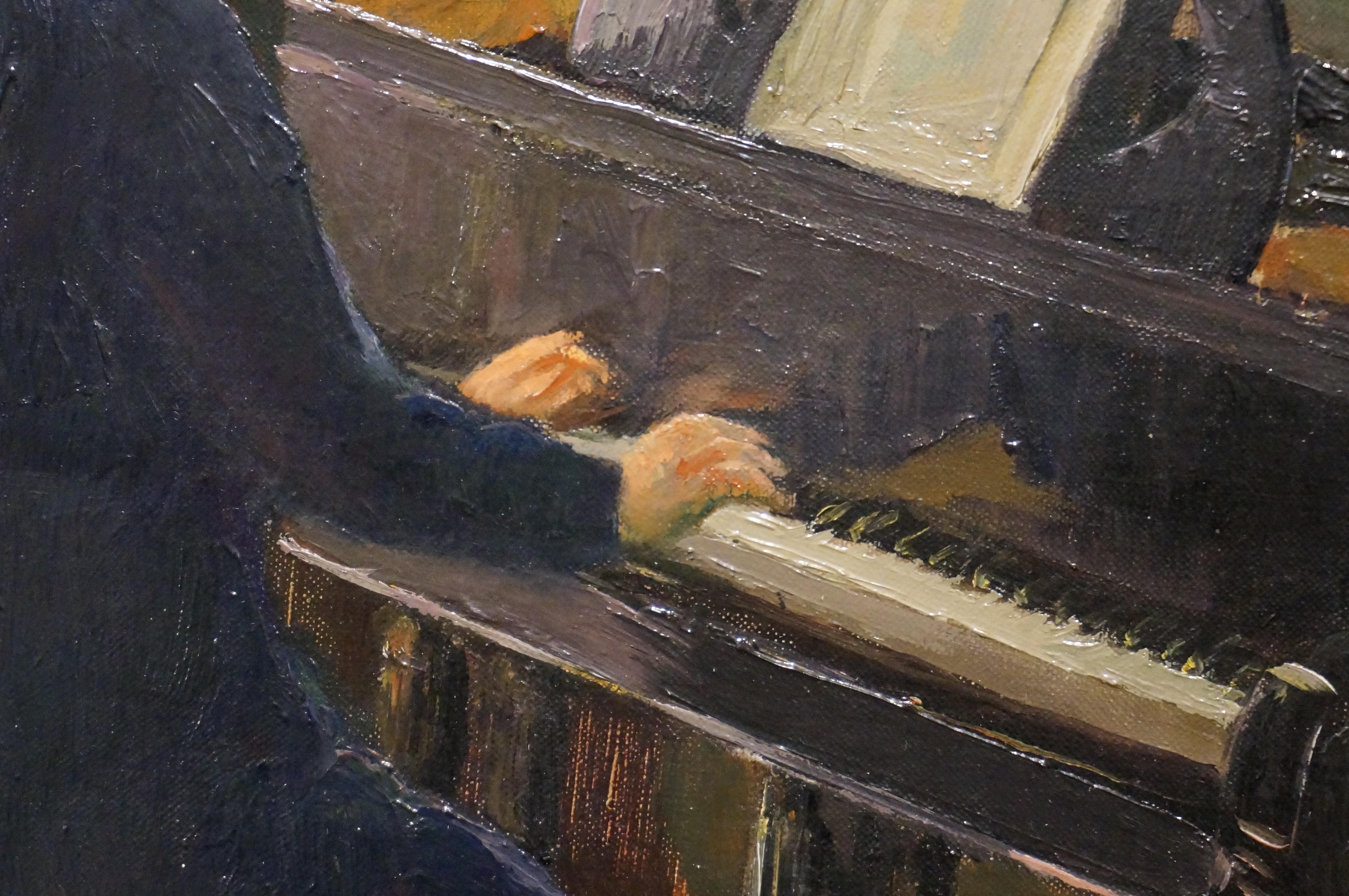 woman at the piano painting