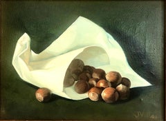 Decorative Late 20th-century Still Life Painting of Hazelnuts