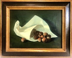 Decorative Late 20th-century Still Life Painting of Hazelnuts