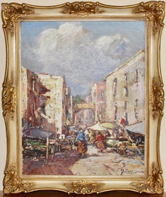 Decorative Painting, Oil on canvas. Oriental Market Scene.
