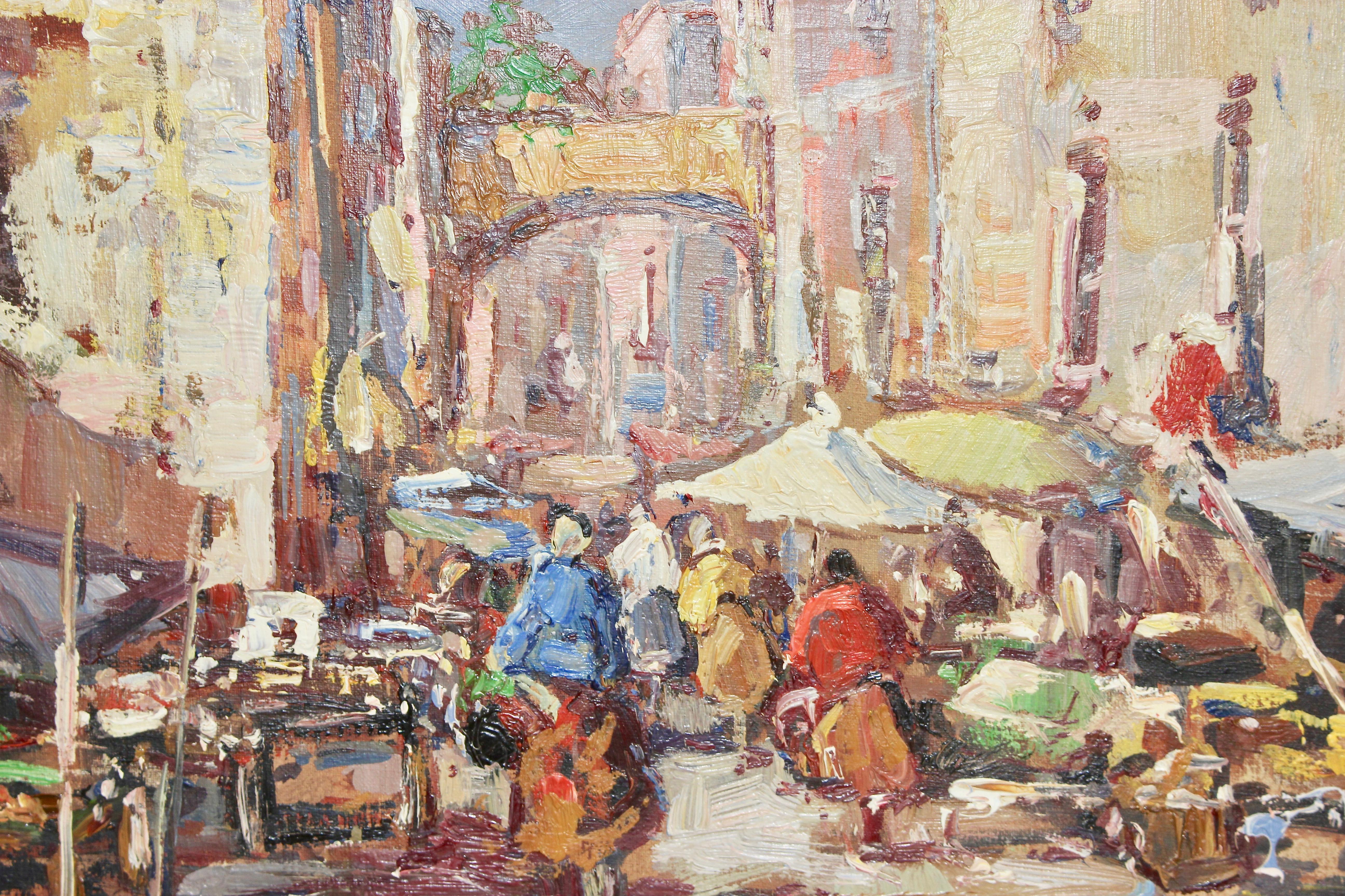 market scene painting