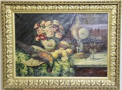 Decorative Painting, Oil on Canvas, Still Life with Fruit.