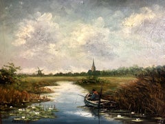 Decorative Wetlands Landscape after 19th-century Dutch School