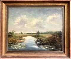 Decorative Wetlands Landscape after 19th-century Dutch School