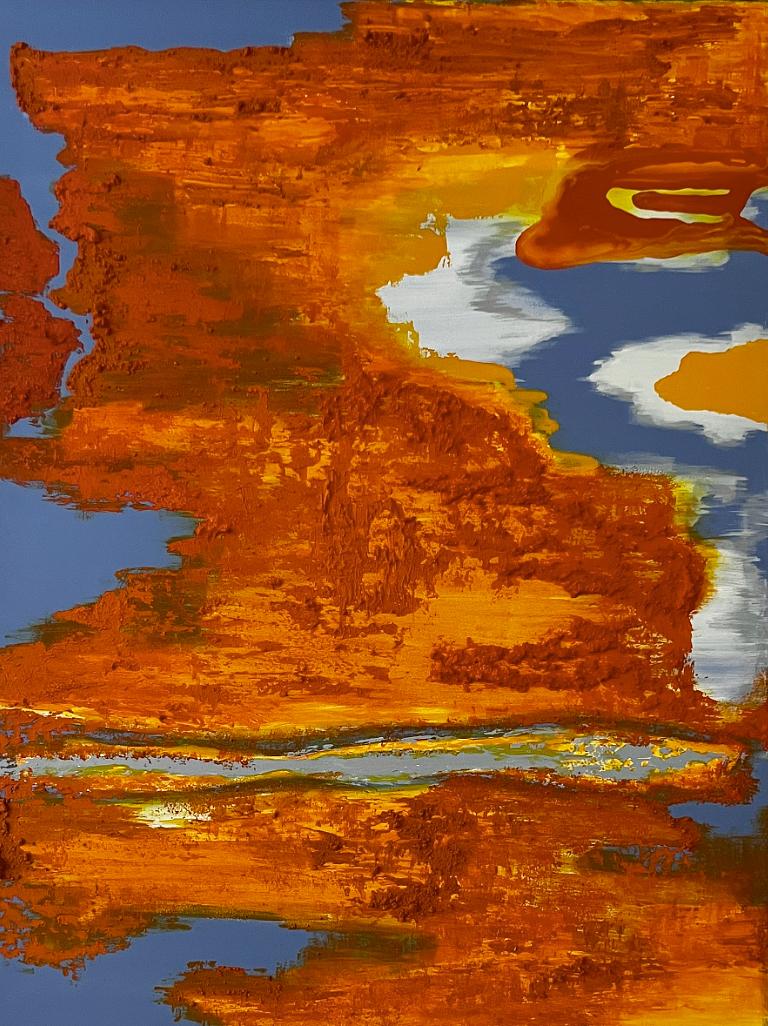 Deep Orange Sunset von Noe Rausens – Painting von Unknown