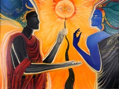 "Deliverance from the Two-Petaled Lotus" Mythical Figurative Composition