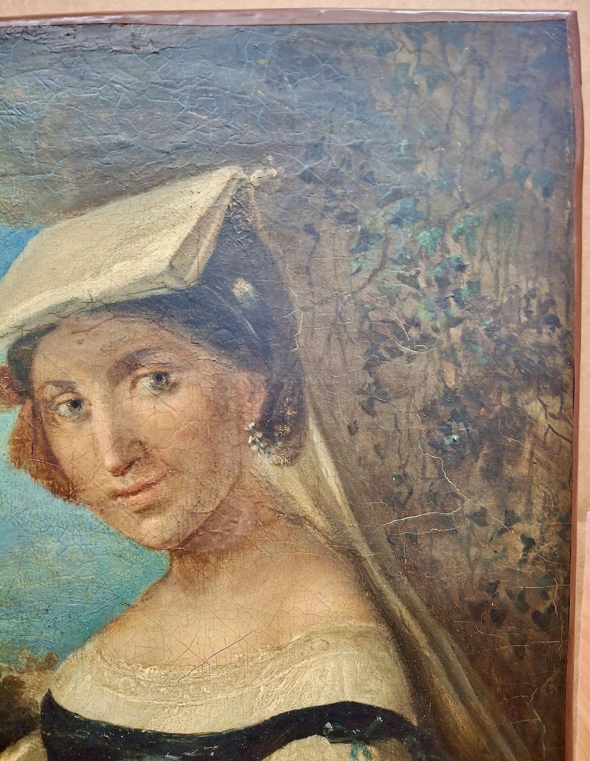 Entrega de una Promesa de Matrimonio - Painting Escuela italiana de Unknown