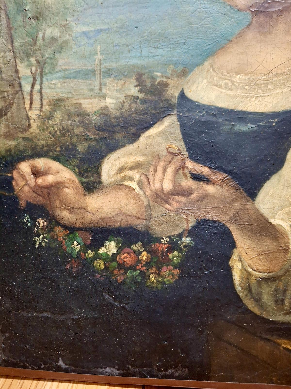 En la Italia del Renacimiento, una forma de enviar un mensaje sobre la vinculación vital de dos familias acomodadas era sentarse para un retrato como éste. La obra terminada se entregaría entonces a la familia a la que se destinara. En lugar de