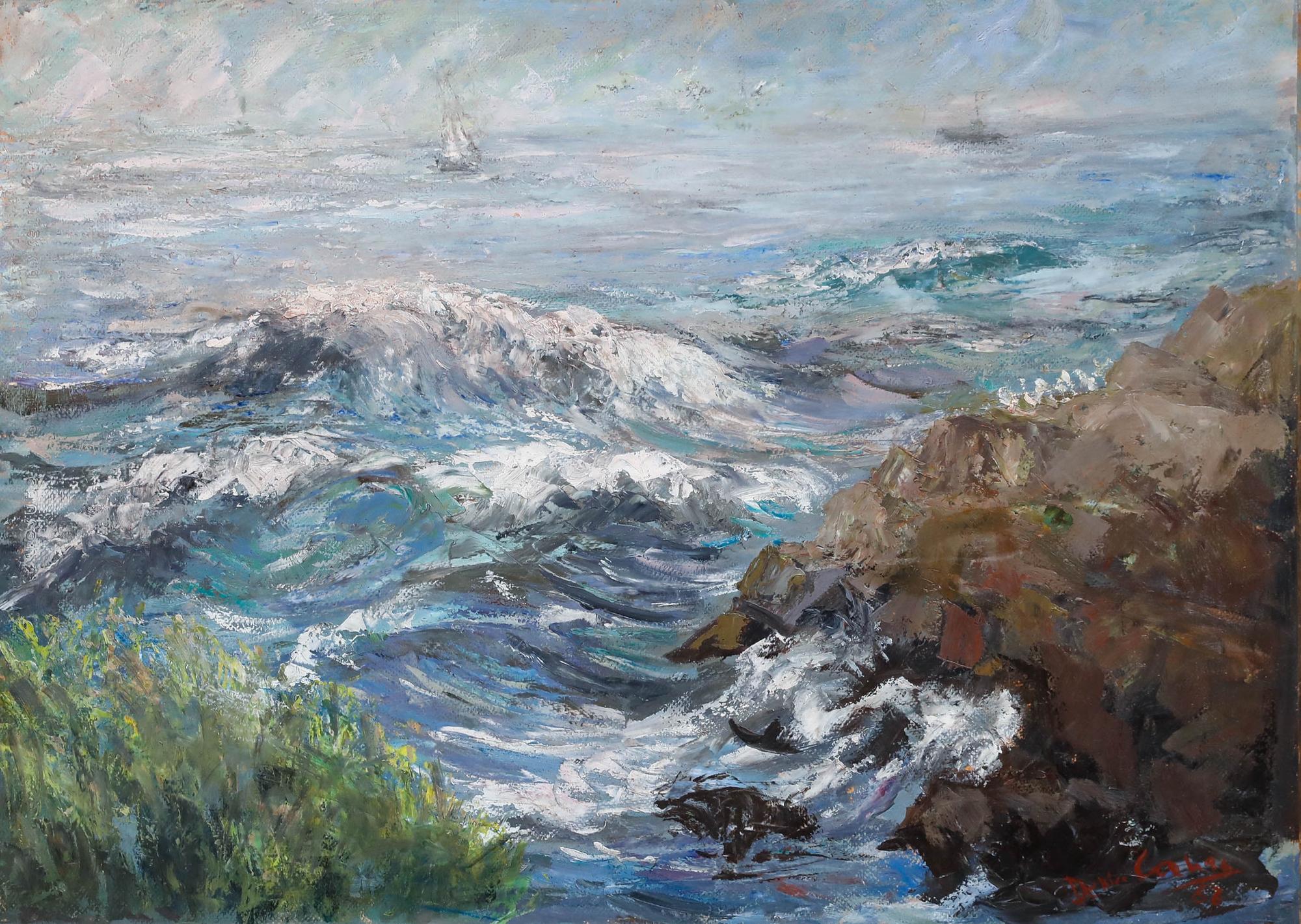 Denise Carnac (19922-1994) - 1986 Huile, La septième vague - Painting de Unknown