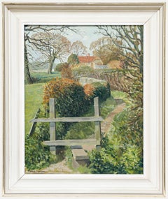 Dennis Simpson Robinson (1921-2000) - Olio del 1976, Sentiero a Eastergate, Sussex