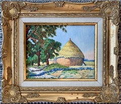 DEPOSIT for 3 works - Les meules - French impressionist landscape painting Hay 