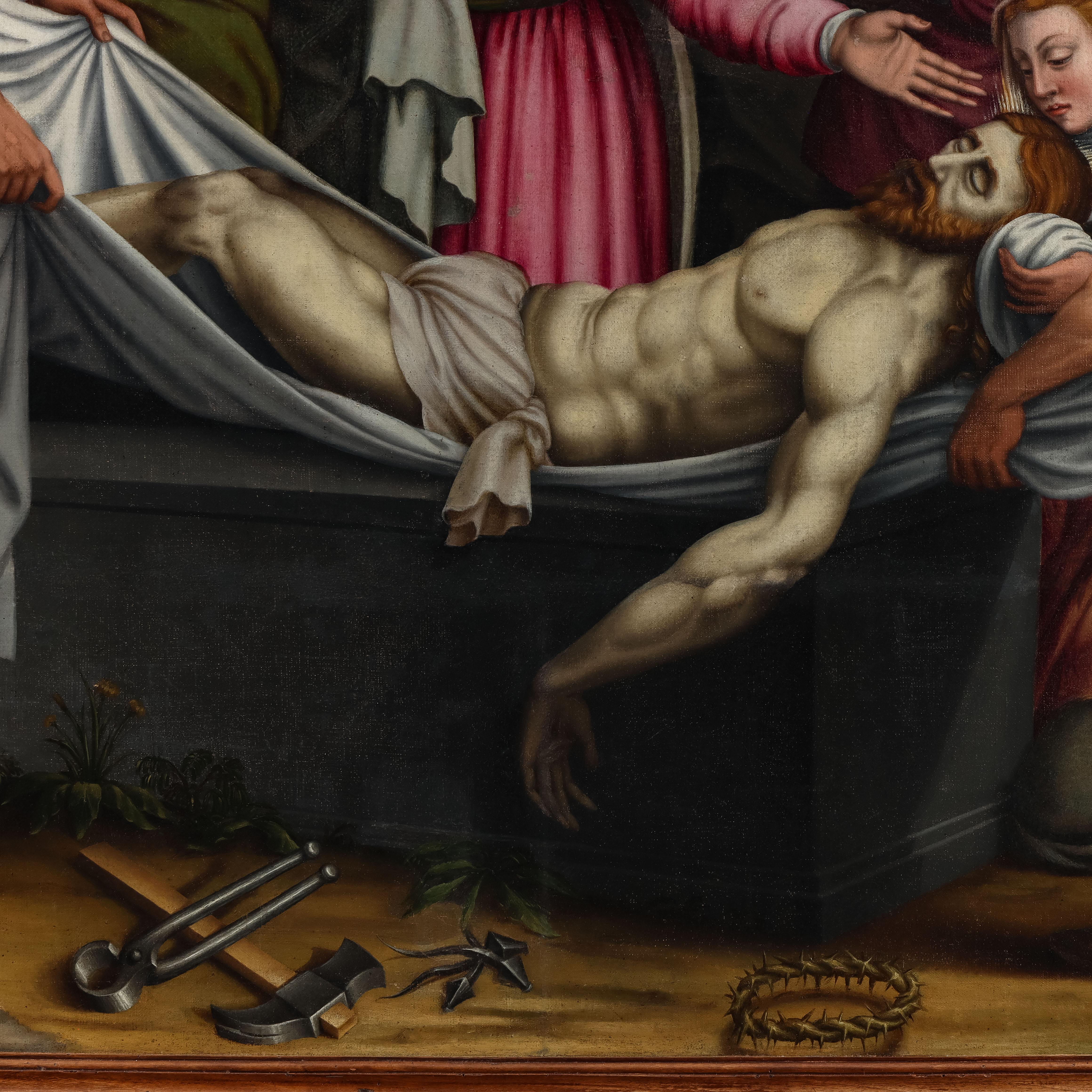 Deposizione di Cristo nel sepolcro. Pittore lombardo (Giuseppe Meda?) 1560-1570  im Angebot 2