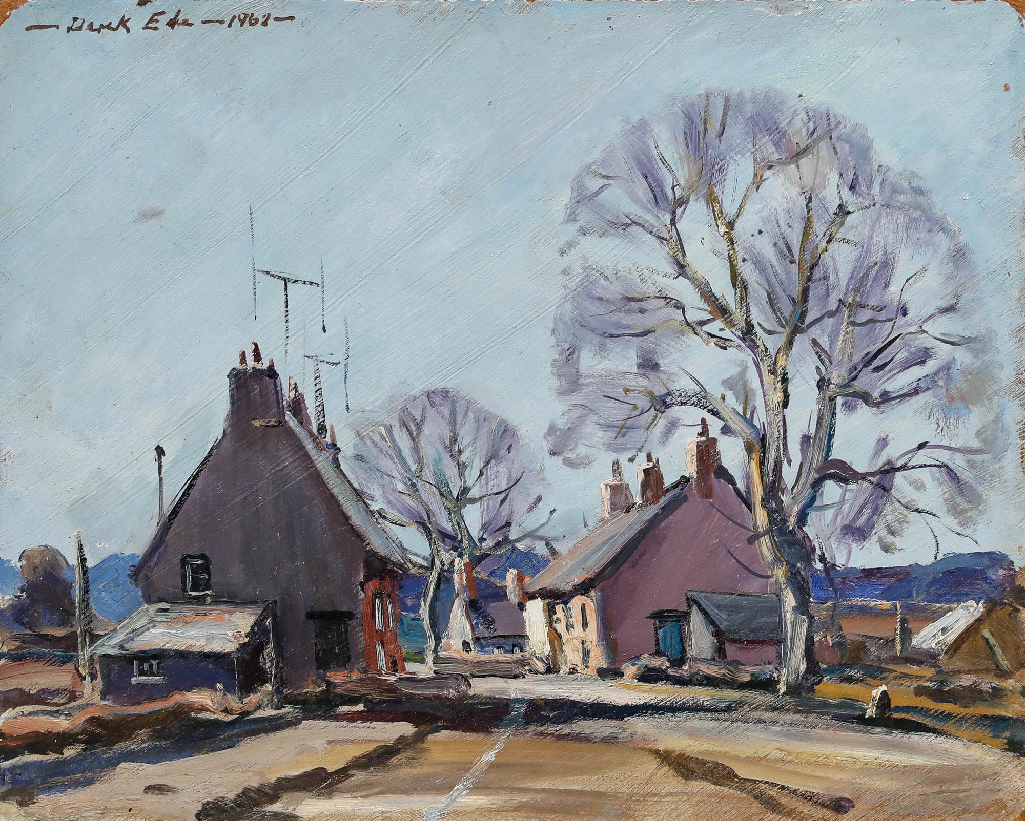 Derek Arthur Ede (1922-1983) - Mitte 20. Jahrhundert Öl, Landstraße, Bucks – Painting von Unknown