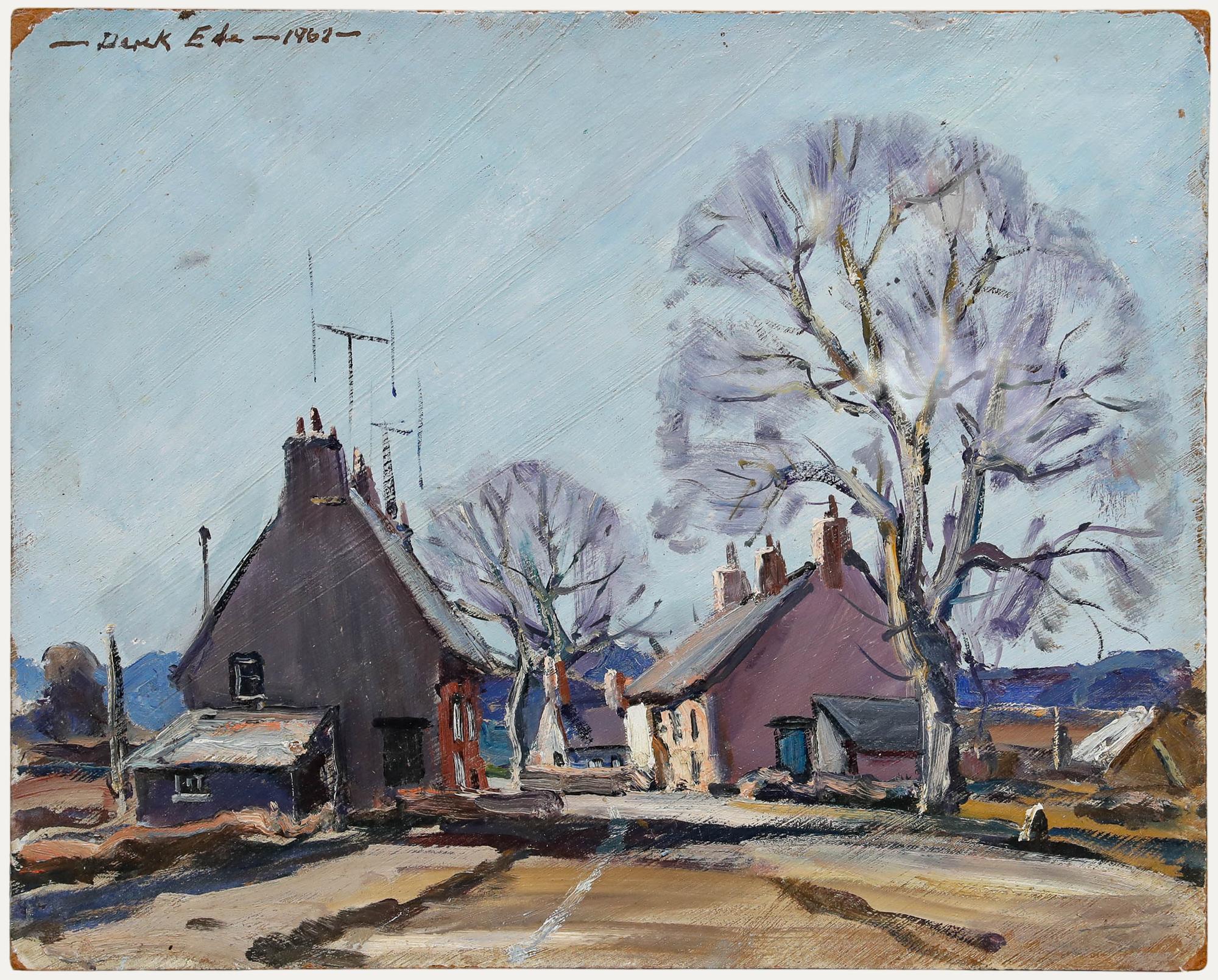 Derek Arthur Ede (1922-1983) - Mitte 20. Jahrhundert Öl, Landstraße, Bucks
