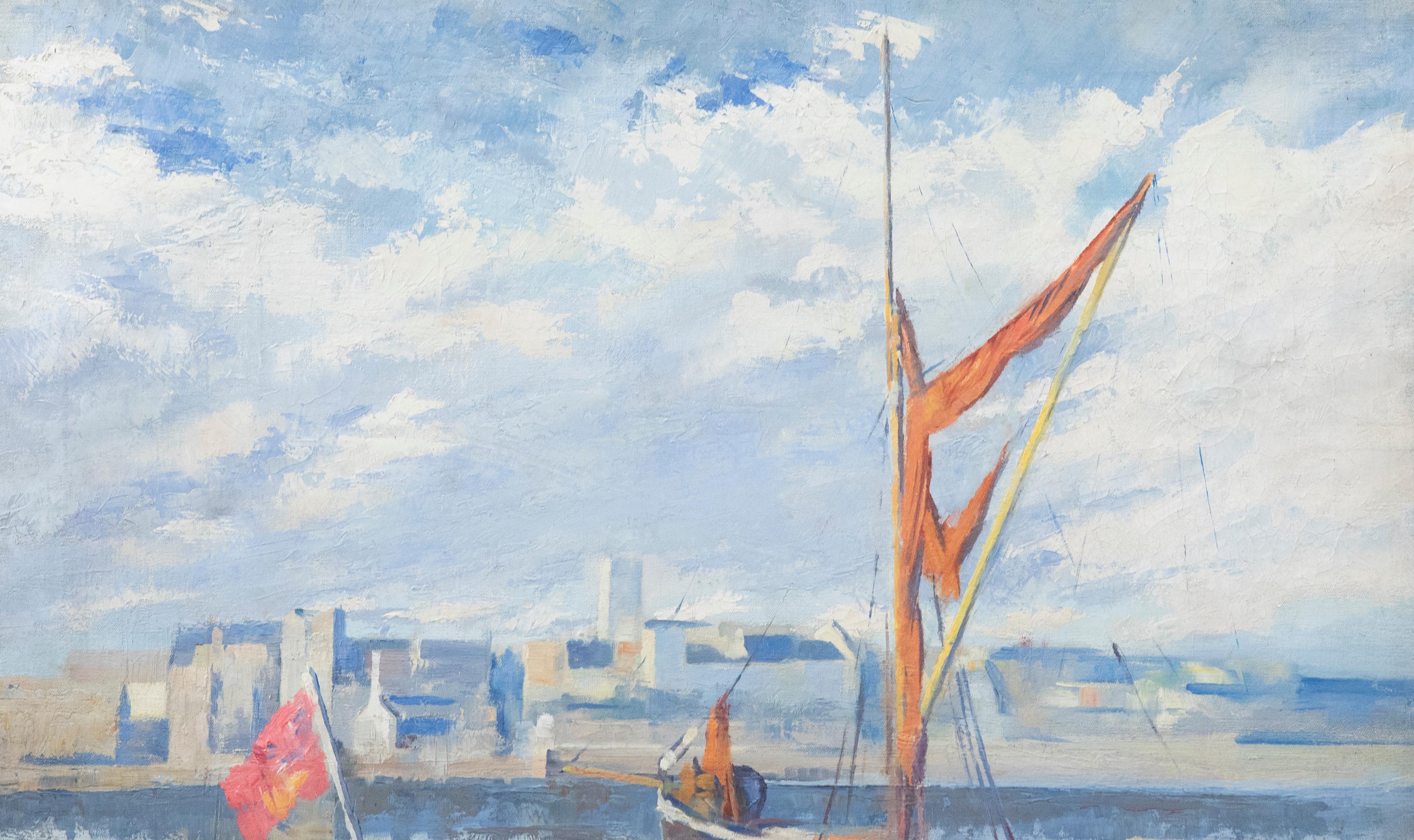 Derek Langton Rogers (1910-1987) - 20. Jahrhundert Ölgemälde, Themse Barge