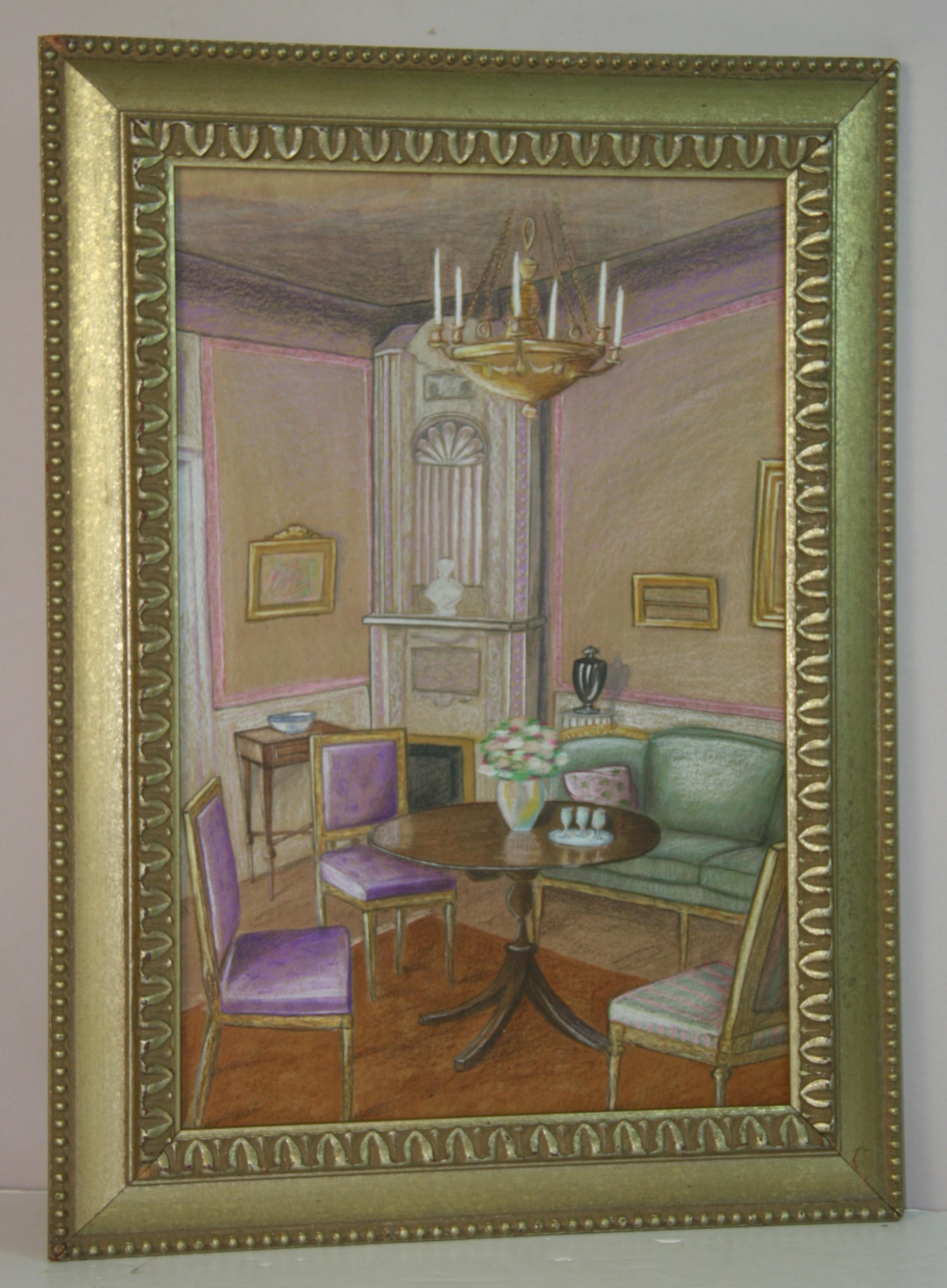 Habitación Interior de Diseño Pastel