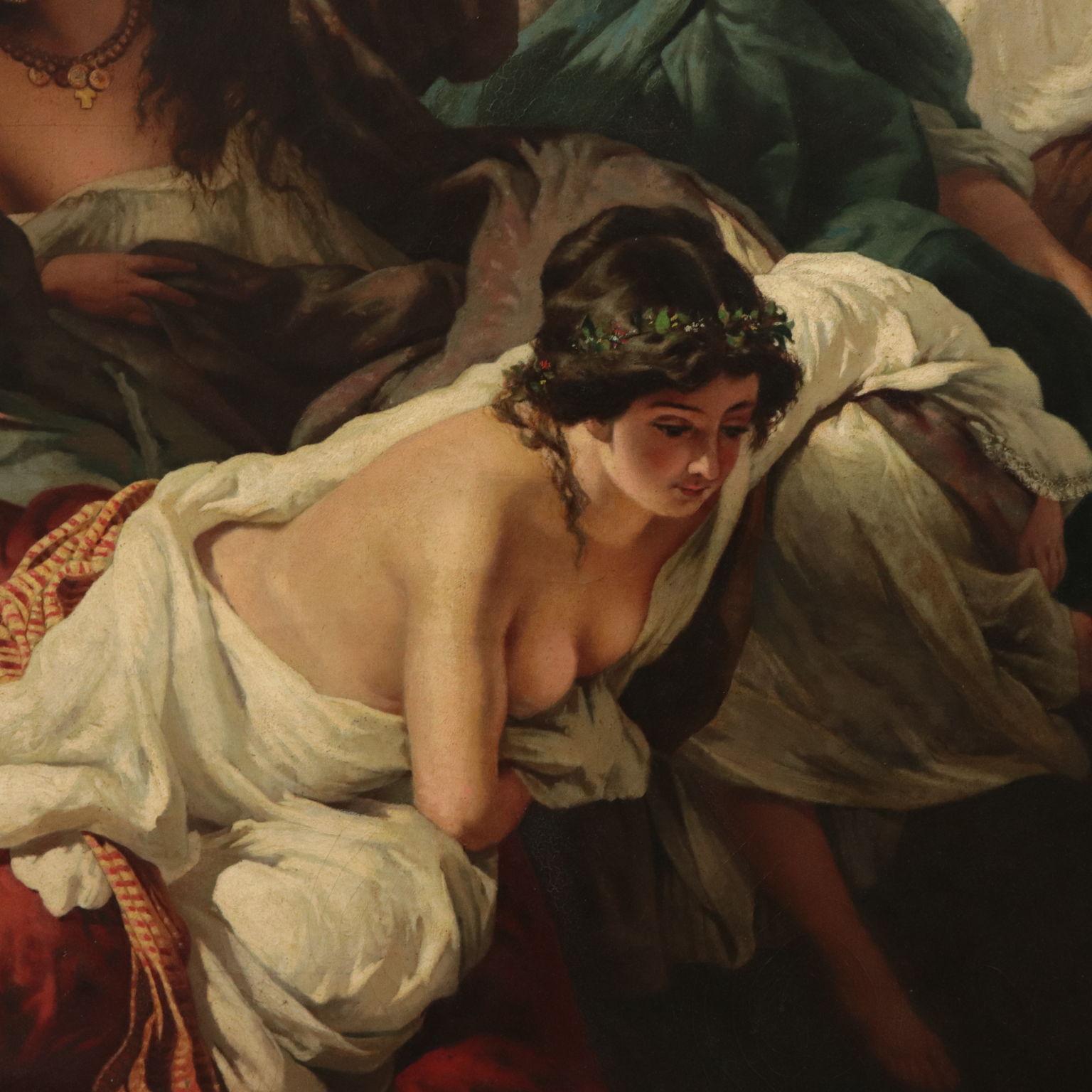 Diana and Nymphs Bathing, Oil on Canvas 19th Century - Other Art Style Painting by Unknown