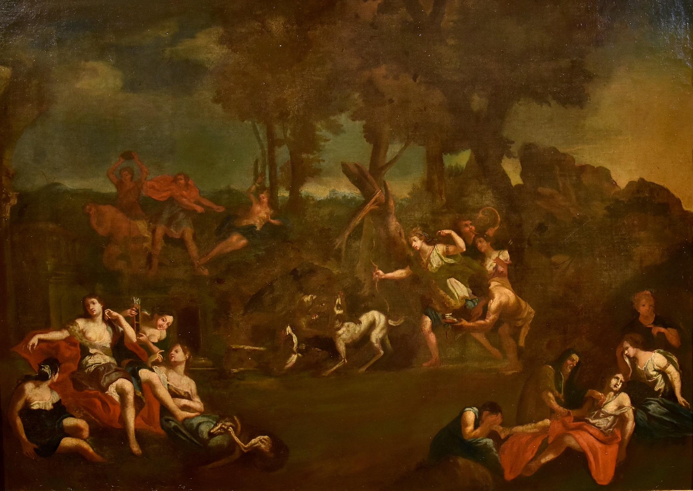 Diana Boullogne, peinture mythologique huile sur toile maître ancien 17-18e siècle   - Maîtres anciens Painting par Unknown