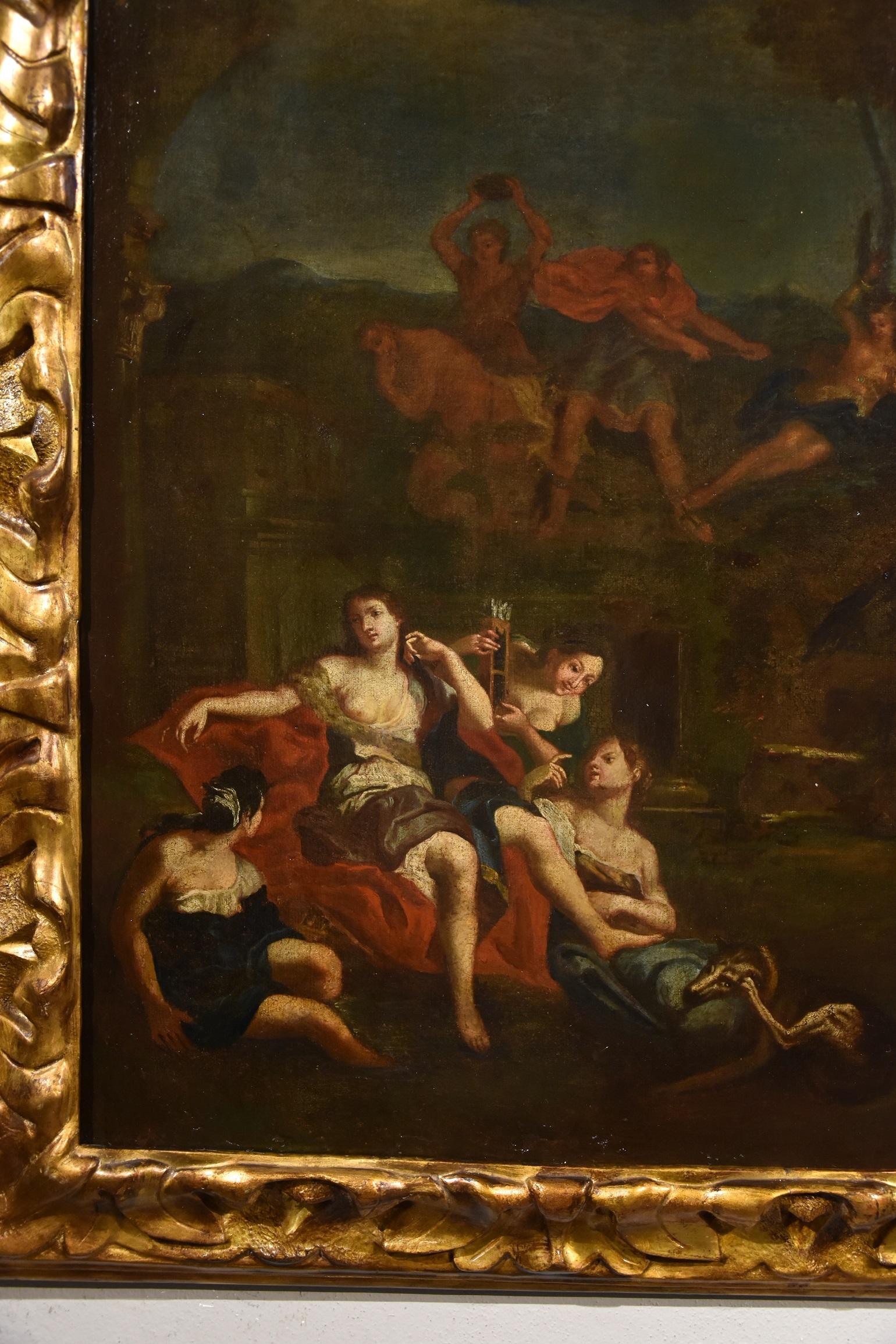 Diana Boullogne, peinture mythologique huile sur toile maître ancien 17-18e siècle   en vente 1