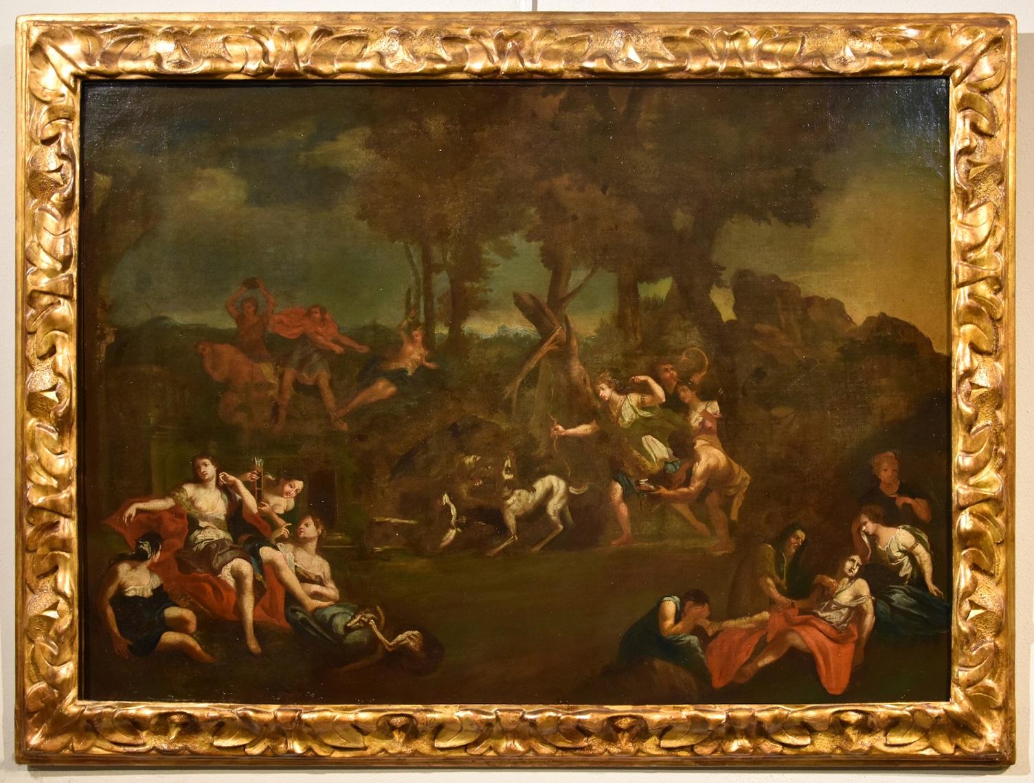 Diana Boullogne, peinture mythologique huile sur toile maître ancien 17-18e siècle  